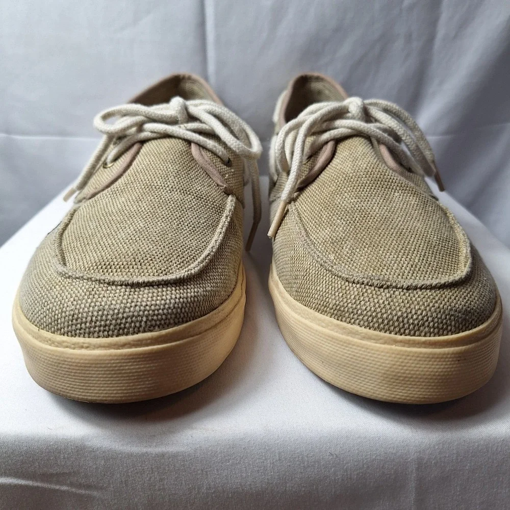 PRIMUS Notre Dame Fighting Irish Canvas Boat Deck Shoes Sz 12 Beige Blue Logo